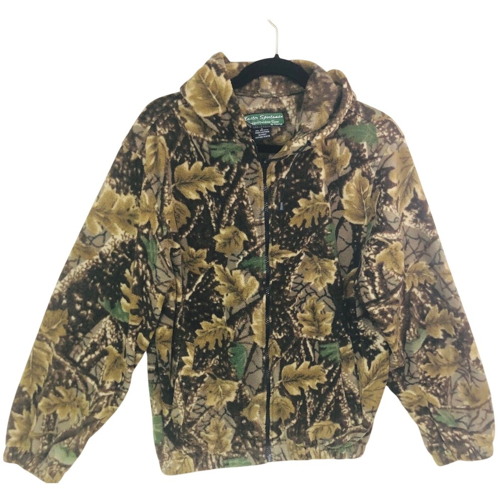 Vintage Master Sportsman RealTree Camo Fleece Hoodie Jacket 90s Gorpcore Mens XL